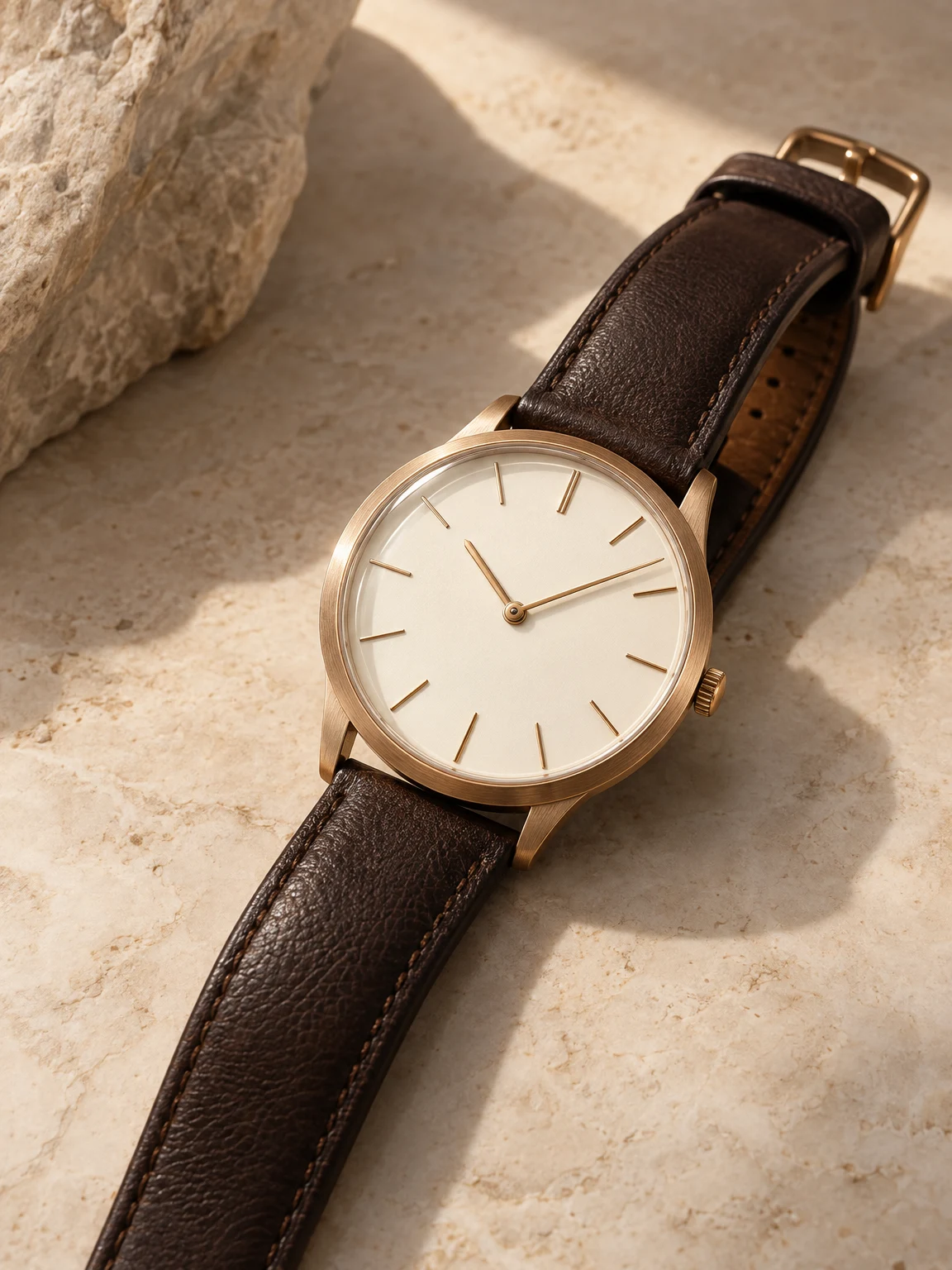 The Meridian — Ivory · Leather · Rose tone
